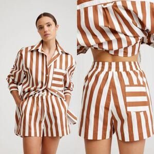 Tuckernuck Aston Studio The Harvey Short‎ in Cigar & Optic Stripe